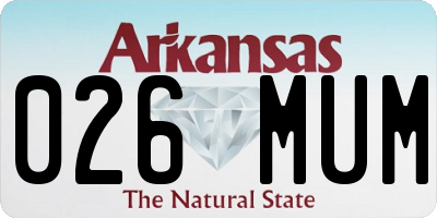AR license plate 026MUM