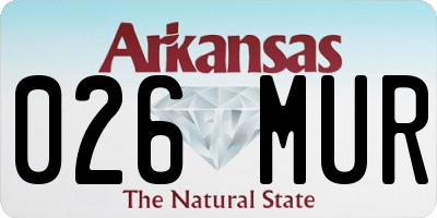 AR license plate 026MUR