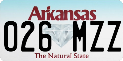 AR license plate 026MZZ