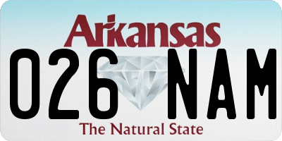 AR license plate 026NAM