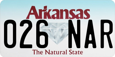 AR license plate 026NAR