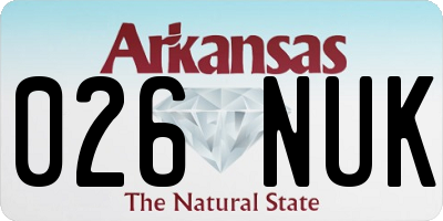 AR license plate 026NUK
