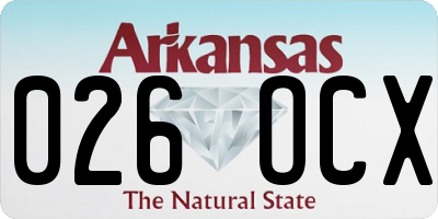 AR license plate 026OCX