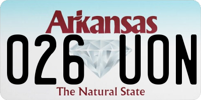 AR license plate 026UON