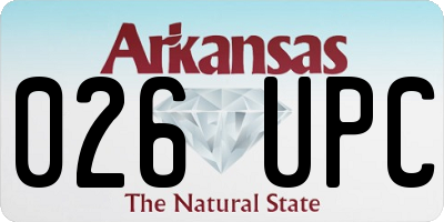 AR license plate 026UPC
