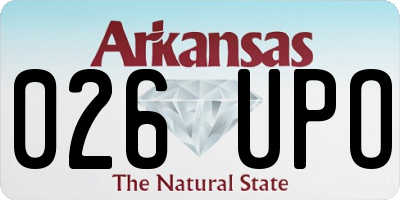 AR license plate 026UPO