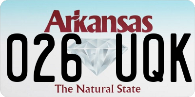 AR license plate 026UQK