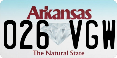 AR license plate 026VGW