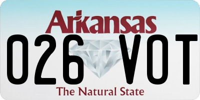 AR license plate 026VOT