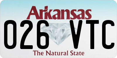 AR license plate 026VTC