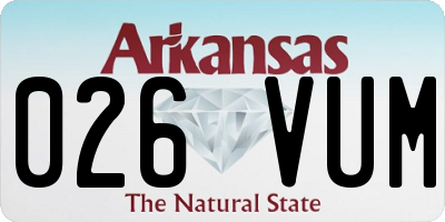 AR license plate 026VUM