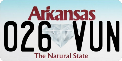 AR license plate 026VUN
