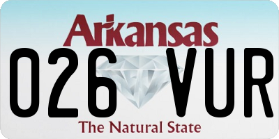 AR license plate 026VUR