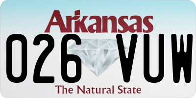 AR license plate 026VUW