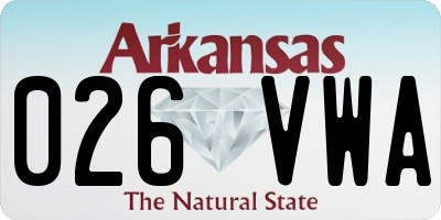 AR license plate 026VWA
