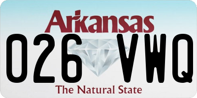 AR license plate 026VWQ