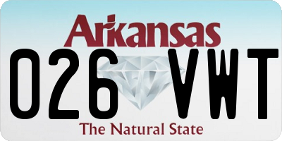 AR license plate 026VWT
