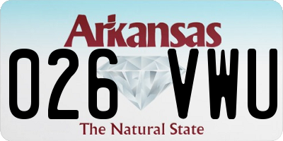 AR license plate 026VWU
