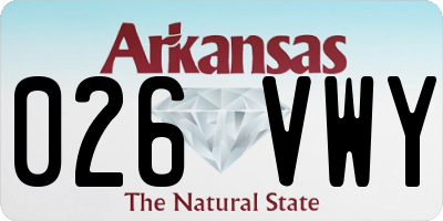 AR license plate 026VWY