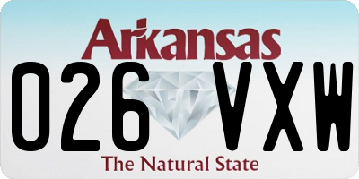 AR license plate 026VXW