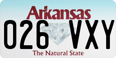 AR license plate 026VXY