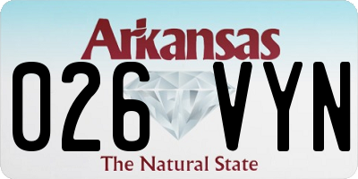 AR license plate 026VYN