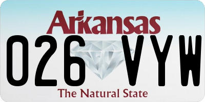 AR license plate 026VYW