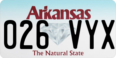 AR license plate 026VYX