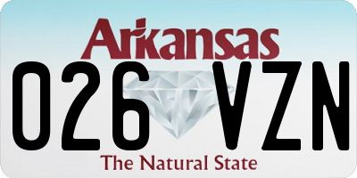 AR license plate 026VZN