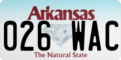 AR license plate 026WAC