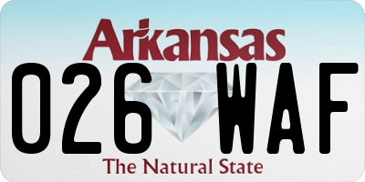 AR license plate 026WAF