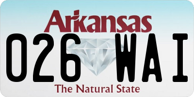 AR license plate 026WAI