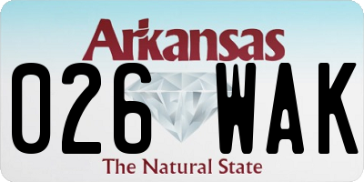 AR license plate 026WAK