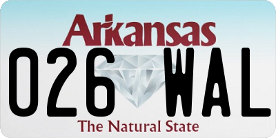 AR license plate 026WAL