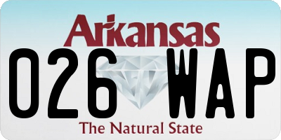 AR license plate 026WAP