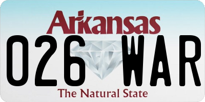 AR license plate 026WAR