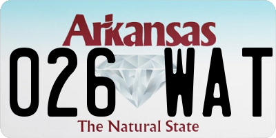 AR license plate 026WAT