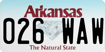 AR license plate 026WAW