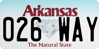 AR license plate 026WAY