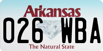 AR license plate 026WBA