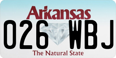 AR license plate 026WBJ