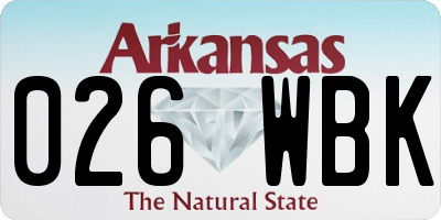 AR license plate 026WBK