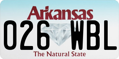 AR license plate 026WBL