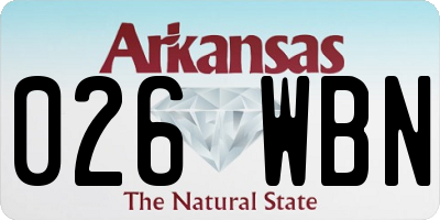 AR license plate 026WBN