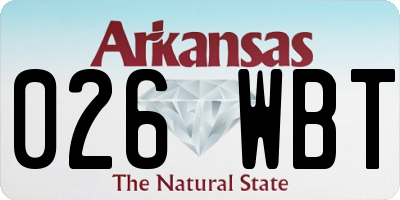 AR license plate 026WBT