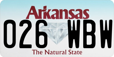 AR license plate 026WBW
