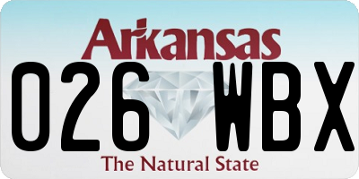 AR license plate 026WBX