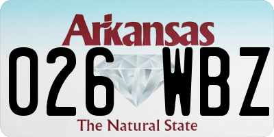 AR license plate 026WBZ