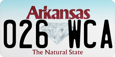 AR license plate 026WCA