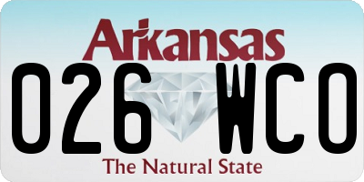 AR license plate 026WCO